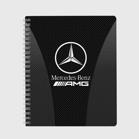 Тетрадь с принтом MERCEDES-BENZ в городе Новоалтайск, 100% бумага | 48 листов, плотность листов — 60 г/м2, плотность картонной обложки — 250 г/м2. Листы скреплены сбоку удобной пружинной спиралью. Уголки страниц и обложки скругленные. Цвет линий — светло-серый
 | mercedes | mercedes benz | авто | автомобиль | логотип | марка | машина | мерин | мерс | мерседес | надпись | текстура