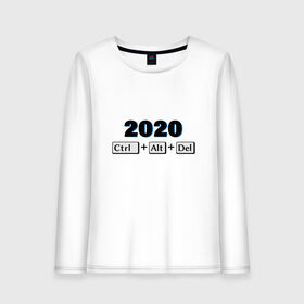 Женский лонгслив хлопок с принтом Удалить 2020 в городе Новоалтайск, 100% хлопок |  | 2020 | 2021 | coronavirus | covid | covid 19 | covid19 | new year | вирус | год | грипп | дед мороз | заражение | зима | карантин | клаус | корона | коронавирус | маска | новый год | пандемия | праздник | самоизоляция | санта