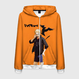 Мужская толстовка 3D на молнии с принтом Haikyu 11 в городе Новоалтайск, 100% полиэстер | длина до линии бедра, манжеты и пояс оформлены мягкой тканевой резинкой, двухслойный капюшон со шнурком для регулировки, спереди молния, по бокам два кармана | 
