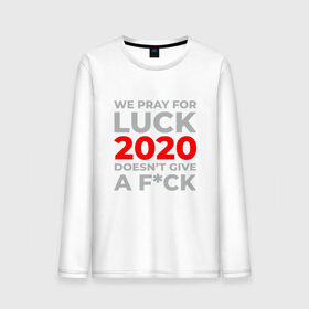 Мужской лонгслив хлопок с принтом 2020 Pray For Luck в городе Новоалтайск, 100% хлопок |  | 2020 | 2021 | coronavirus | covid | covid 19 | covid19 | new year | вирус | год | грипп | дед мороз | заражение | зима | карантин | клаус | корона | коронавирус | маска | новый год | пандемия | праздник | самоизоляция | санта