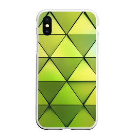 Чехол для iPhone XS Max матовый с принтом Зелёные треугольники в городе Новоалтайск, Силикон | Область печати: задняя сторона чехла, без боковых панелей | геометрия | зелёный | текстура | треугольники | фигуры