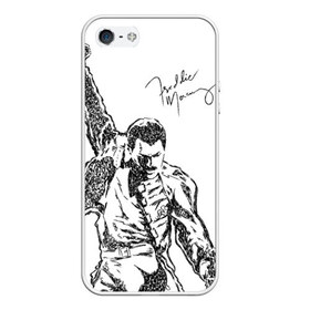 Чехол для iPhone 5/5S матовый с принтом Freddie Mercury в городе Новоалтайск, Силикон | Область печати: задняя сторона чехла, без боковых панелей | Тематика изображения на принте: freddie mercury | queen | автограф | квин | фредди меркьюри
