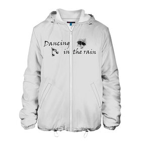 Мужская куртка 3D с принтом Dancing in the rain в городе Новоалтайск, ткань верха — 100% полиэстер, подклад — флис | прямой крой, подол и капюшон оформлены резинкой с фиксаторами, два кармана без застежек по бокам, один большой потайной карман на груди. Карман на груди застегивается на липучку | 