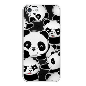 Чехол для iPhone 5/5S матовый с принтом Смешные панды в городе Новоалтайск, Силикон | Область печати: задняя сторона чехла, без боковых панелей | животные | медведи | мишки | мультяшки | смешные панды