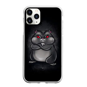 Чехол для iPhone 11 Pro Max матовый с принтом HAMSTER в городе Новоалтайск, Силикон |  | злое животное | злой хомяк | красные глаза | мышка | хомяк
