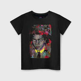 Детская футболка хлопок с принтом Jean Michel Basquiat в городе Новоалтайск, 100% хлопок | круглый вырез горловины, полуприлегающий силуэт, длина до линии бедер | art | eyes | guy | jean michel basquiat | глаза | жан мишель баския | искусство | парень