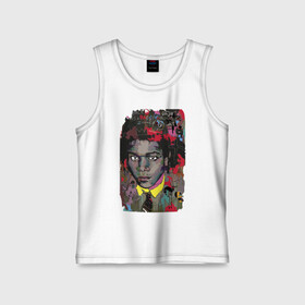 Детская майка хлопок с принтом Jean Michel Basquiat в городе Новоалтайск,  |  | art | eyes | guy | jean michel basquiat | глаза | жан мишель баския | искусство | парень