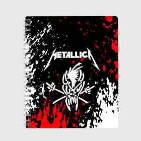 Тетрадь с принтом METALLICA в городе Новоалтайск, 100% бумага | 48 листов, плотность листов — 60 г/м2, плотность картонной обложки — 250 г/м2. Листы скреплены сбоку удобной пружинной спиралью. Уголки страниц и обложки скругленные. Цвет линий — светло-серый
 | matters metallica | metallica | metallica else | metallica nothing | metallicas metallica | nothing else | металлика | металлика.