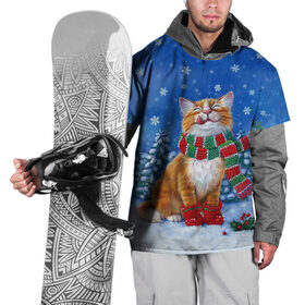 Накидка на куртку 3D с принтом Cat New Year в городе Новоалтайск, 100% полиэстер |  | Тематика изображения на принте: 2021 | santa | белка | гирлянда | год быка | дед мороз | елка | енот | зверь | кот | котейка | котик | кошак | лиса | мальчик | маска | неон | новогодняя | новый год | олень | пингвин | праздник | радуга | ребенку
