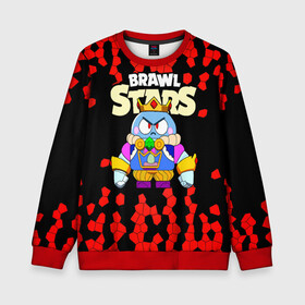 Детский свитшот 3D с принтом Brawl Stars/King Lou в городе Новоалтайск, 100% полиэстер | свободная посадка, прямой крой, мягкая тканевая резинка на рукавах и понизу свитшота | brawl stars | crow | king lou | leon | lou | sandy | spike | sprout | surge | бравл старс | бравлер | вольт | герои | девочкам | детям | зимний | кинг лу | король лу | корона | леон | логотипы игр | лоу | лу | мальчикам | персонажи игр