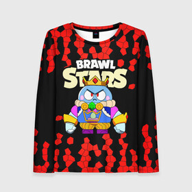 Женский лонгслив 3D с принтом Brawl Stars/King Lou в городе Новоалтайск, 100% полиэстер | длинные рукава, круглый вырез горловины, полуприлегающий силуэт | brawl stars | crow | king lou | leon | lou | sandy | spike | sprout | surge | бравл старс | бравлер | вольт | герои | девочкам | детям | зимний | кинг лу | король лу | корона | леон | логотипы игр | лоу | лу | мальчикам | персонажи игр