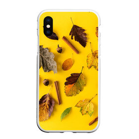 Чехол для iPhone XS Max матовый с принтом Гербарий в городе Новоалтайск, Силикон | Область печати: задняя сторона чехла, без боковых панелей | гербарий | жёлтый | листья | осень