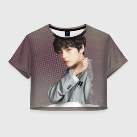 Женская футболка Crop-top 3D с принтом BTS. Ким Тэ Хён в городе Новоалтайск, 100% полиэстер | круглая горловина, длина футболки до линии талии, рукава с отворотами | k pop | kim tae hyung | ким тэ хён | молодость | музыка | поп коллектив | южнокорейский певец