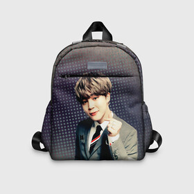 Детский рюкзак 3D с принтом BTS. Jimin в городе Новоалтайск, 100% полиэстер | лямки с регулируемой длиной, сверху петелька, чтобы рюкзак можно было повесить на вешалку. Основное отделение закрывается на молнию, как и внешний карман. Внутри дополнительный карман. По бокам два дополнительных кармашка | jimin | k pop | молодость | музыка | пак чи mин | поп коллектив | южнокорейский певец