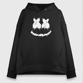 Женское худи Oversize хлопок с принтом Marshmello Dark Smile в городе Новоалтайск, френч-терри — 70% хлопок, 30% полиэстер. Мягкий теплый начес внутри —100% хлопок | боковые карманы, эластичные манжеты и нижняя кромка, капюшон на магнитной кнопке | dark smile | dj marshmello | halloween | marshmallo | marshmello | pop art | smile | глаза и рот | диджей маршмелло | зефир | злой marshmello | маршмелло | маршмеллоу | маршмело | смайлик | улыбка | хэллоуин | хэлуин