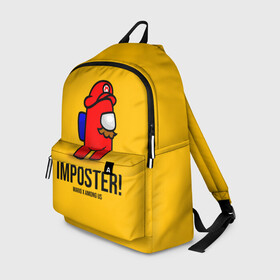 Рюкзак 3D с принтом IMPOSTER! Mario X Among Us в городе Новоалтайск, 100% полиэстер | лямки с регулируемой длиной, сверху петелька, чтобы рюкзак можно было повесить на вешалку. Основное отделение закрывается на молнию, как и внешний карман. Внутри два дополнительных кармана, один из которых закрывается на молнию. По бокам два дополнительных кармашка | among us | impostor | sus | амонг ас | амонг ус | амонгас | амонгус | астронавт | белый | желтый | зеленый | игра | космонавт | космосv | красный | оранжевый | предатель | призрак | самозванец | синий | среди нас