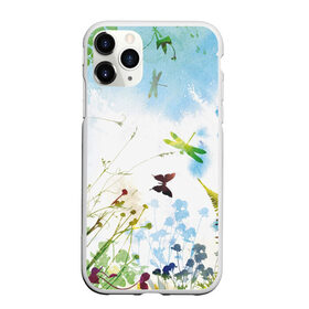 Чехол для iPhone 11 Pro Max матовый с принтом Summer акварель в городе Новоалтайск, Силикон |  | Тематика изображения на принте: акварель | бабочки | лето | небо