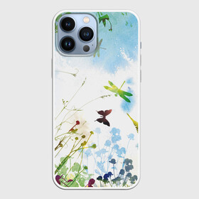Чехол для iPhone 13 Pro Max с принтом Summer  акварель в городе Новоалтайск,  |  | Тематика изображения на принте: акварель | бабочки | лето | небо