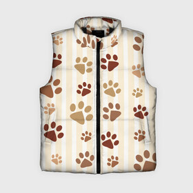 Женский жилет утепленный 3D с принтом Лапки в городе Новоалтайск,  |  | кот | кошка | кошки | лапки | следы | собака | собаки