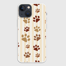 Чехол для iPhone 13 mini с принтом Лапки в городе Новоалтайск,  |  | кот | кошка | кошки | лапки | следы | собака | собаки