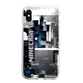 Чехол для iPhone XS Max матовый Minecraft: в городе Новоалтайск, Силикон | Область печати: задняя сторона чехла, без боковых панелей | building | city | cube | game | megapolis | minecraft | pattern | город | здание | игра | куб | майнкрафт | мегаполис | узор