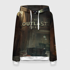 Женская толстовка 3D с принтом The Outlast Trials в городе Новоалтайск, 100% полиэстер  | двухслойный капюшон со шнурком для регулировки, мягкие манжеты на рукавах и по низу толстовки, спереди карман-кенгуру с мягким внутренним слоем. | game | games | horror | outlast | the outlast trials | аутласт | аутласт триалс | игра | игры | ужасы | хоррор
