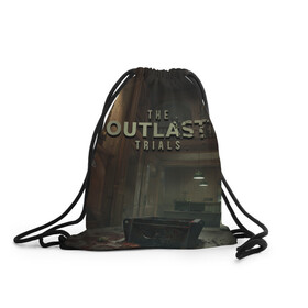 Рюкзак-мешок 3D с принтом The Outlast Trials в городе Новоалтайск, 100% полиэстер | плотность ткани — 200 г/м2, размер — 35 х 45 см; лямки — толстые шнурки, застежка на шнуровке, без карманов и подкладки | game | games | horror | outlast | the outlast trials | аутласт | аутласт триалс | игра | игры | ужасы | хоррор