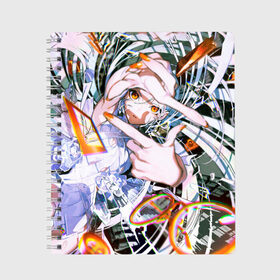 Тетрадь с принтом Anime girl art в городе Новоалтайск, 100% бумага | 48 листов, плотность листов — 60 г/м2, плотность картонной обложки — 250 г/м2. Листы скреплены сбоку удобной пружинной спиралью. Уголки страниц и обложки скругленные. Цвет линий — светло-серый
 | Тематика изображения на принте: anime | art | girl | manga | абстракция | аниме | арт | глитч | девушка | лицо | манга