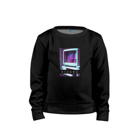 Детский свитшот хлопок с принтом Vaporwave Kizaru Mac в городе Новоалтайск, 100% хлопок | круглый вырез горловины, эластичные манжеты, пояс и воротник | album | born to trap | haunted family | hip hop | karmageddon | music | neon | retro | retrowave | spain | trend | yvn kxx | альбом | испания | кизару | музыка | неон | реп | ретровейв | рожденный | рэп | стиль | тренд | треп 