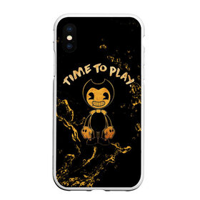 Чехол для iPhone XS Max матовый с принтом Bendy And The Ink Machine в городе Новоалтайск, Силикон | Область печати: задняя сторона чехла, без боковых панелей | bendy | bendy and the ink machine | бенди | бени | бенни | бэнди | детская | детям | игра | капли | компьютерная игра | краска | машина | подтеки | ужастик | чернила | чернильная