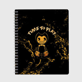 Тетрадь с принтом Bendy And The Ink Machine в городе Новоалтайск, 100% бумага | 48 листов, плотность листов — 60 г/м2, плотность картонной обложки — 250 г/м2. Листы скреплены сбоку удобной пружинной спиралью. Уголки страниц и обложки скругленные. Цвет линий — светло-серый
 | bendy | bendy and the ink machine | бенди | бени | бенни | бэнди | детская | детям | игра | капли | компьютерная игра | краска | машина | подтеки | ужастик | чернила | чернильная