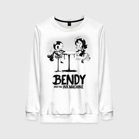 Женский свитшот 3D с принтом Bendy And The Ink Machine в городе Новоалтайск, 100% полиэстер с мягким внутренним слоем | круглый вырез горловины, мягкая резинка на манжетах и поясе, свободная посадка по фигуре | bendy | bendy and the ink machine | бенди | бени | бенни | бэнди | детская | детям | игра | капли | компьютерная игра | краска | машина | подтеки | ужастик | чернила | чернильная