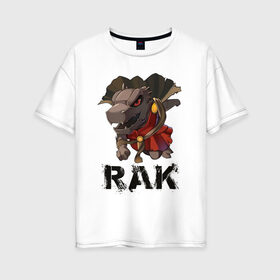 Женская футболка хлопок Oversize с принтом Rak в городе Новоалтайск, 100% хлопок | свободный крой, круглый ворот, спущенный рукав, длина до линии бедер
 | anak | kami no tou | khun aguero | rachel | rak wraithraiser | tower of god | twenty fifth bam | агнис | анак | аниме | баам | бам | башня бога | двадцать пятый баам | кун | кун агеро агнис | рак | рак крушитель | рахиль