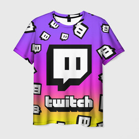Мужская футболка 3D с принтом TWITCH в городе Новоалтайск, 100% полиэфир | прямой крой, круглый вырез горловины, длина до линии бедер | game streams | streamers | streams | twitch | twitch tv | игровой стрим. | стримеры | стримы | твитч | твич