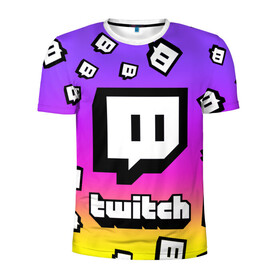 Мужская футболка 3D спортивная с принтом TWITCH в городе Новоалтайск, 100% полиэстер с улучшенными характеристиками | приталенный силуэт, круглая горловина, широкие плечи, сужается к линии бедра | game streams | streamers | streams | twitch | twitch tv | игровой стрим. | стримеры | стримы | твитч | твич
