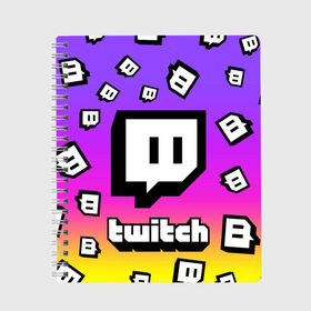 Тетрадь с принтом TWITCH в городе Новоалтайск, 100% бумага | 48 листов, плотность листов — 60 г/м2, плотность картонной обложки — 250 г/м2. Листы скреплены сбоку удобной пружинной спиралью. Уголки страниц и обложки скругленные. Цвет линий — светло-серый
 | game streams | streamers | streams | twitch | twitch tv | игровой стрим. | стримеры | стримы | твитч | твич