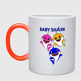 Кружка хамелеон с принтом Baby Shark в городе Новоалтайск, керамика | меняет цвет при нагревании, емкость 330 мл | baby | baby shark | shark | акула | анимация | бэби | бэби шарк | дети | мультфильм | песня | ребенок | шарк