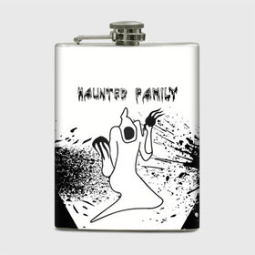 Фляга с принтом KIZARU: HAUNTED FAMILY. в городе Новоалтайск, металлический корпус | емкость 0,22 л, размер 125 х 94 мм. Виниловая наклейка запечатывается полностью | Тематика изображения на принте: born to trap | haunted family | kizaru | rep | кизару | музыка | олег нечипоренко | репер | рэп | хантед фэмили
