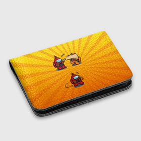 Картхолдер с принтом с принтом Among Us в городе Новоалтайск, натуральная матовая кожа | размер 7,3 х 10 см; кардхолдер имеет 4 кармана для карт; | among us | cosmos | game | space | амогас | игра | космос | среди нас