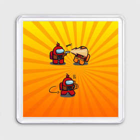 Магнит 55*55 с принтом Among Us в городе Новоалтайск, Пластик | Размер: 65*65 мм; Размер печати: 55*55 мм | among us | cosmos | game | space | амогас | игра | космос | среди нас