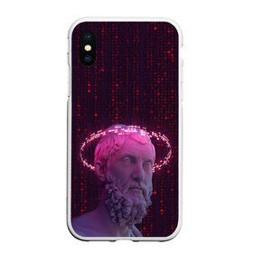Чехол для iPhone XS Max матовый с принтом Мудрец в городе Новоалтайск, Силикон | Область печати: задняя сторона чехла, без боковых панелей | киберпанк | мудрец | неон | скульптура