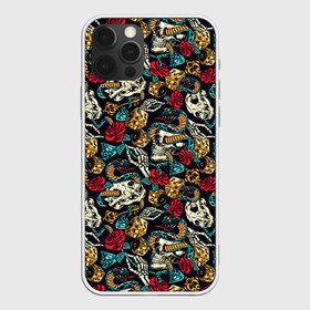 Чехол для iPhone 12 Pro Max с принтом Hardcore tattoo в городе Новоалтайск, Силикон |  | colorful | skull | snake | tattoo | vintage | винтаж | змеи | игральные | кости | скелет | тату | цветной | цветы | черепа