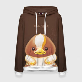 Женская толстовка 3D с принтом Baby Chocolate Niffler в городе Новоалтайск, 100% полиэстер  | двухслойный капюшон со шнурком для регулировки, мягкие манжеты на рукавах и по низу толстовки, спереди карман-кенгуру с мягким внутренним слоем. | fantastic beasts and where to find them | kowalski bakery | newton «newt» scamander | niffler | vdosadir | wizarding world | детеныш нюхля | ньютон «ньют» саламандер | нюхлер | нюхль