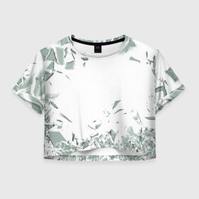 Женская футболка Crop-top 3D с принтом разбитое стекло в городе Новоалтайск, 100% полиэстер | круглая горловина, длина футболки до линии талии, рукава с отворотами | окно | принт | разбитое стекло