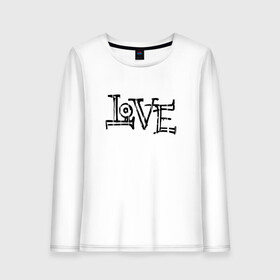 Женский лонгслив хлопок с принтом Love в городе Новоалтайск, 100% хлопок |  | love | граффити | иностранные | любовь | надпись | прикольные | слово | текст