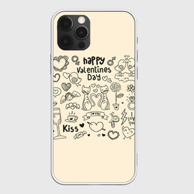 Чехол для iPhone 12 Pro Max с принтом Happy Valentines day в городе Новоалтайск, Силикон |  | Тематика изображения на принте: angel | arrow | birds | butterfly | coffee | couple | diamond | flower | heart | kiss | letter | ring | valentine | ангел | бабочка | бриллиант | валентинка | кольцо | кофе | парочка | письмо | поцелуй | птицы | сердце | стрела | цветок