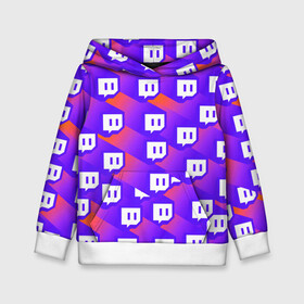 Детская толстовка 3D с принтом TWITCH в городе Новоалтайск, 100% полиэстер | двухслойный капюшон со шнурком для регулировки, мягкие манжеты на рукавах и по низу толстовки, спереди карман-кенгуру с мягким внутренним слоем | game streams | streamers | streams | twitch | twitch tv | игровой стрим. | стримеры | стримы | твитч | твич