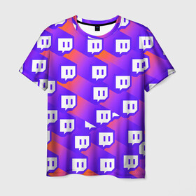 Мужская футболка 3D с принтом TWITCH в городе Новоалтайск, 100% полиэфир | прямой крой, круглый вырез горловины, длина до линии бедер | game streams | streamers | streams | twitch | twitch tv | игровой стрим. | стримеры | стримы | твитч | твич