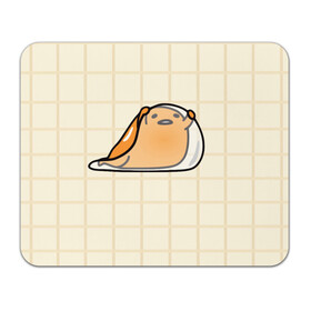 Коврик для мышки прямоугольный с принтом гудетама в городе Новоалтайск, натуральный каучук | размер 230 х 185 мм; запечатка лицевой стороны | гудетама | еда | ленивое яйцо | яичница