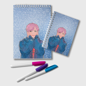 Блокнот с принтом JIMIN SPRING DAY в городе Новоалтайск, 100% бумага | 48 листов, плотность листов — 60 г/м2, плотность картонной обложки — 250 г/м2. Листы скреплены удобной пружинной спиралью. Цвет линий — светло-серый
 | bt21 | bts | hoseok | jhope | jimin | jin | jungkook | namjoon | rm | taehyung | v | бантан | бт21 | бтс | весна | ви | голубая | джей хоуп | джин | зима | намджун | новый год | рм | снег | снежинки | спринг дэй | тэхен | хосок | чимин | чонгук 
